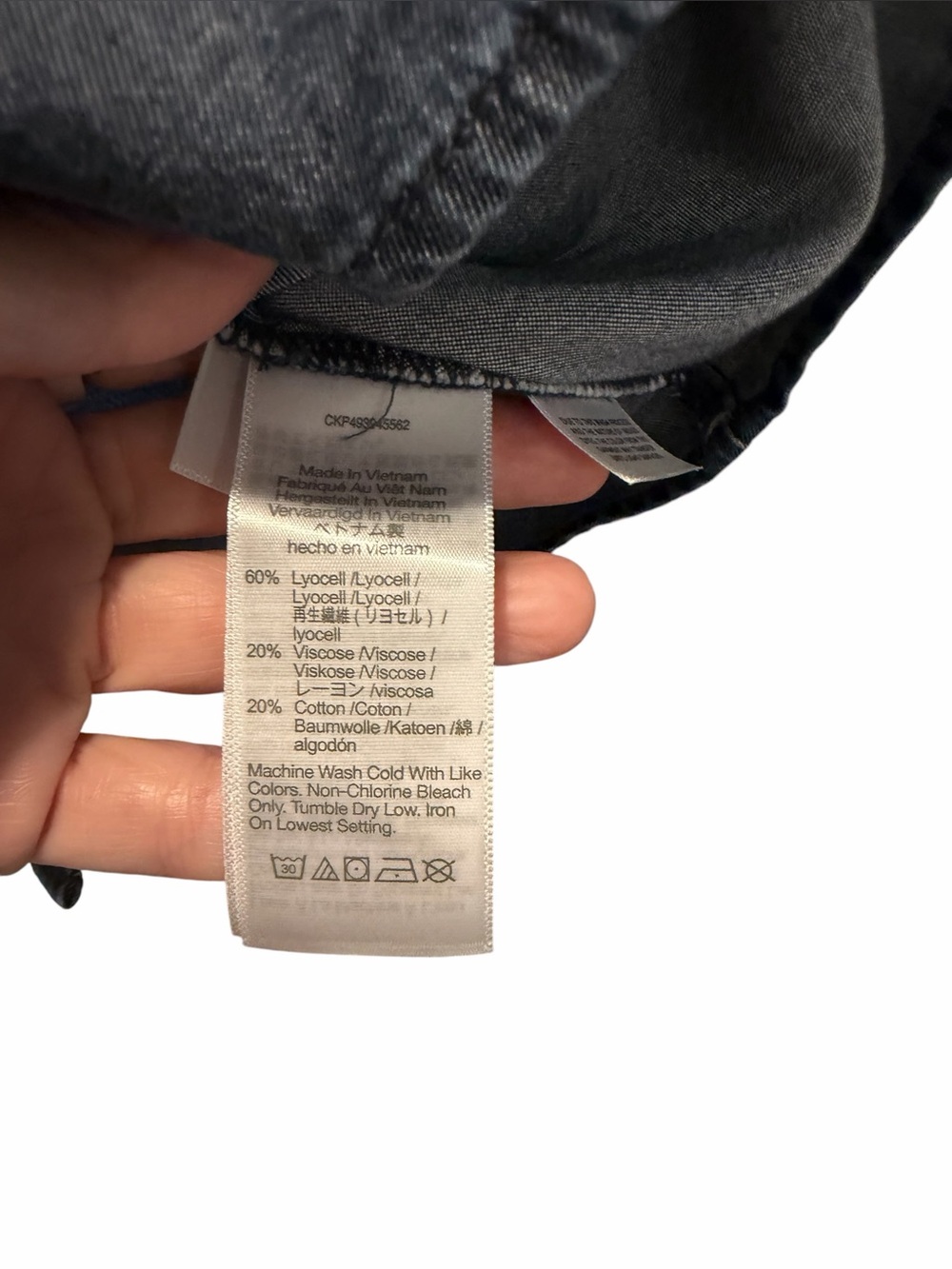 Madewell Indigo Denim Puff-Sleeve Button Front Top - Picture 6 of 6